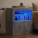 vidaXL Buffet avec lumières LED gris béton 60 5x37x67 cm