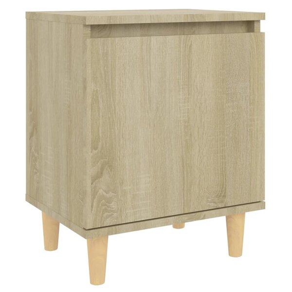 vidaXL Table de chevet avec pieds en bois Chêne sonoma 40x30x50 cm