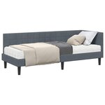 vidaXL Cadre de lit d'angle avec matelas 2 pc Gris foncé 80 x 200 cm