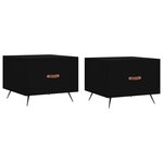 vidaXL Tables basses 2 Pièces noir 50x50x40 cm bois d'ingénierie