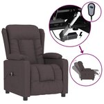 vidaXL Fauteuil inclinable électrique Marron foncé Tissu