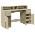 vidaXL Bureau avec lumières LED chêne sonoma bois d'ingénierie