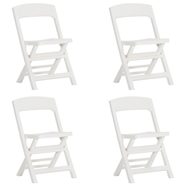 vidaXL Chaises de jardin pliables 4 Pièces PP Blanc