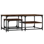 vidaXL Tables basses gigognes 2 Pièces chêne fumé bois d'ingénierie