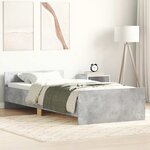 vidaXL Cadre de lit sans matelas gris béton 90x200 cm