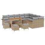 vidaXL Ensemble de canapé de jardin 13 Pièces Beige  Gris clair