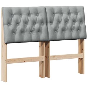 vidaXL Tête de lit capitonnée Gris clair 120 cm Pin massif