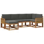 vidaXL Ensemble de canapés d'extérieur 6 Pièces Naturel et Anthracite