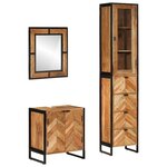 vidaXL Ensemble de meubles salle de bain 3 Pièces fer et bois d'acacia
