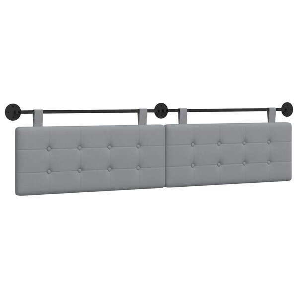 vidaXL Tête de lit suspendue Gris clair tissu