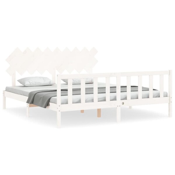 vidaXL Cadre de lit sans matelas blanc bois massif de pin