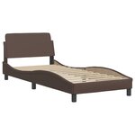 vidaXL Cadre de lit Viana avec LED sans matelas marron 90x200 cm