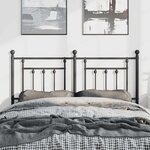 vidaXL Tête de lit métal noir 150 cm