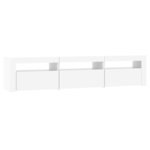 vidaXL Meuble TV avec lumières LED Blanc 180x35x40 cm