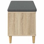 vidaXL Banc d'entrée avec coussin Chêne Sonoma 100 x 38 x 46 cm
