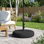 vidaXL Base de parasol de patio 50 x 50 cm Acier Noir