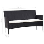 vidaXL Salon de jardin 5 Pièces avec coussins résine tressée noir