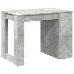 vidaXL Bureau avec tiroir et étagère gris béton bois d'ingénierie