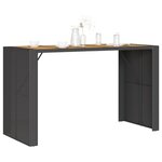 vidaXL Table de bar de jardin et dessus en bois acacia résine tressée