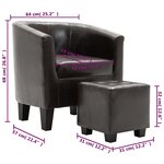 vidaXL Fauteuil avec repose-pied Marron foncé Similicuir