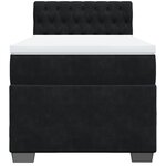 vidaXL Sommier à lattes de lit avec matelas Noir 90x200 cm Velours