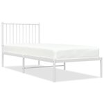vidaXL Cadre de lit métal sans matelas avec tête de lit blanc 80x200cm