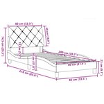 vidaXL Cadre de lit sans matelas gris foncé 80x200 cm tissu