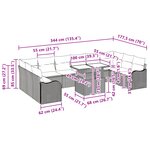 Ensemble de Canapé de Jardin 11 Pièces avec Coussins Gris Clair Poly Rattan