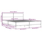 vidaXL Cadre de lit sans matelas chêne fumé 120x200 cm