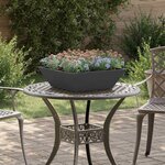 vidaXL Bols de jardin   lot de 5 jardinières noires  50x50x15 cm en acier.