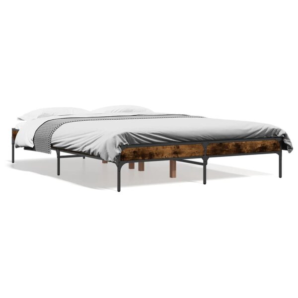 vidaXL Cadre de lit sans matelas chêne fumé 120x200 cm