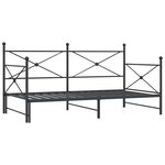 vidaXL Lit de jour avec gigogne sans matelas noir 100x200 cm acier