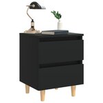vidaXL Tables de chevet avec pieds en pin 2 Pièces Noir 40x35x50 cm