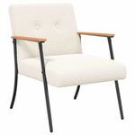vidaXL fauteuil Crème Tissu ressemblant à de la laine bouclée