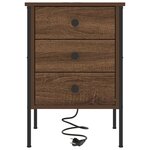 vidaXL Cabinet de chevet avec tiroir Chêne marron 42 x 41 x 61 cm