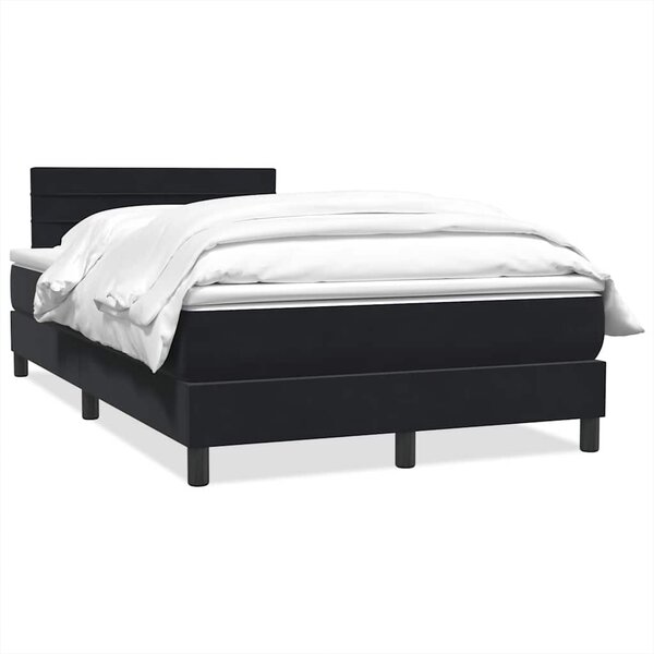 vidaXL Sommier à lattes de lit avec matelas noir 120x210 cm velours