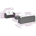 vidaXL Salon de jardin 6 Pièces avec coussins gris résine tressée
