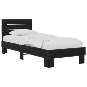 vidaXL Cadre de lit avec tête de lit Chêne noir 80 x 200 cm