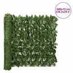 vidaXL Brise-vue de balcon avec feuilles vert foncé 600x75 cm