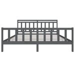 vidaXL Cadre de lit sans matelas gris bois massif 200x200 cm