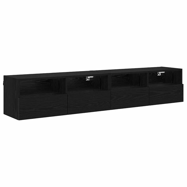 vidaXL Meubles TV muraux 2 Pièces Chêne noir 80 x 30 x 30 cm
