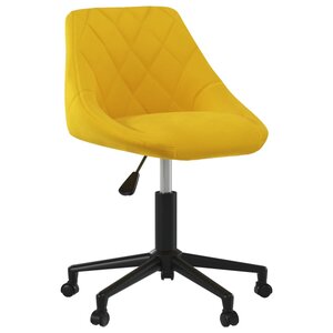 vidaXL Chaise pivotante de salle à manger Jaune moutarde Velours