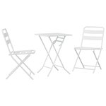 vidaXL Ensemble Bistro pliant 3 pièces Blanc Acier