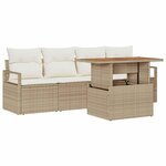 vidaXL Ensemble de canapé de jardin avec coussin 5 Pièces beige et crème