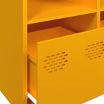 vidaXL Buffet jaune moutarde 135x39x73 5 cm acier laminé à froid