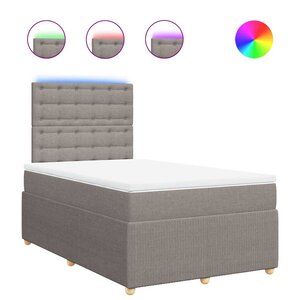 vidaXL Sommier à lattes de lit avec matelas Taupe 120x200 cm Tissu