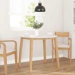 vidaXL Table à manger naturel bois massif et caoutchouc