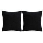 vidaXL Coussins 2 Pièces Tissu 45x45 cm Noir