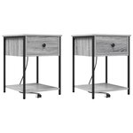 vidaXL Cabinet de chevet avec tiroir 2 Pièces Sonoma gris 42 x 41 x 56 cm