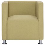 vidaXL Fauteuil cube Vert Tissu